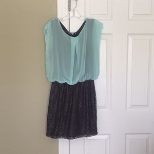 Body dress with loose top, one piece.